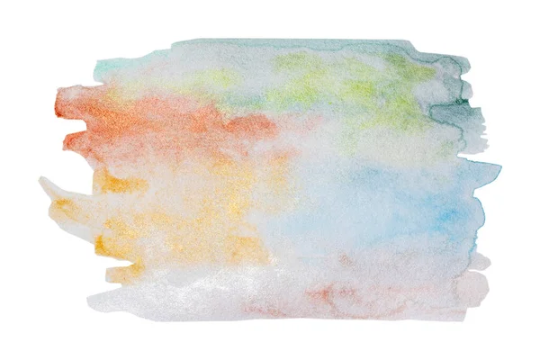 Mehrfarbige Aquarell Abstrakte Flecken Auf Isoliertem Weißem Hintergrund — Stockfoto