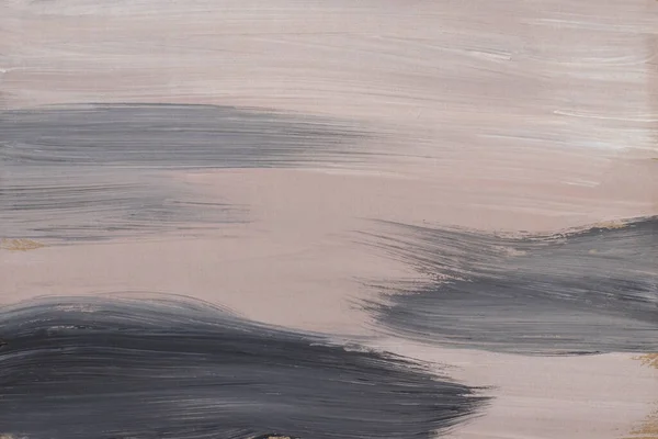 アクリル絵具をベージュ グレー ブラックにラフストロークで抽象化 風景現代美術 — ストック写真
