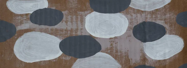 Schmale Abstrakte Acrylmalerei Mit Grauen Und Weißen Kreisen Grunge Hintergrund — Stockfoto