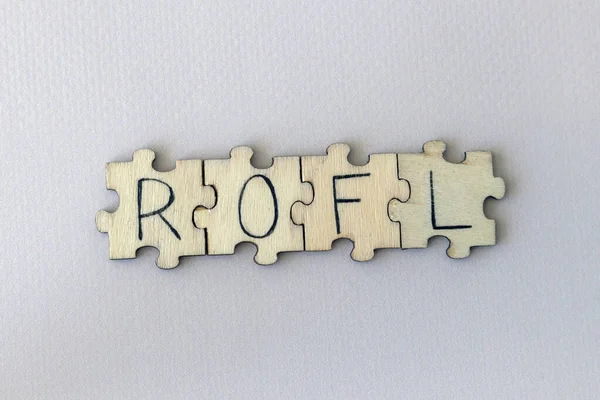 Acronym Rofl Which Stands Rolling Floor Laughing Letters Written Puzzles — Stock Photo, Image