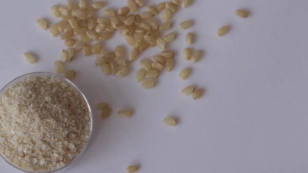 白を基調としたグルテンフリー玄米粉 — ストック動画