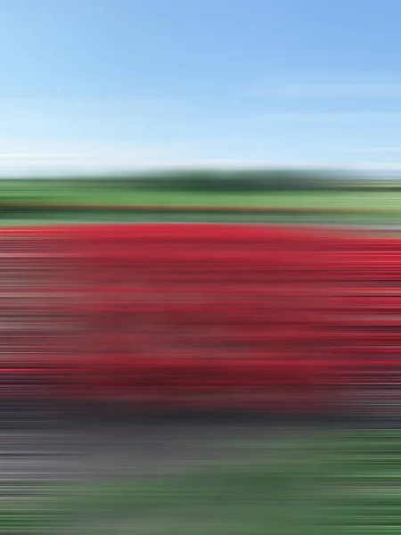 Ένα Πεδίο Κόκκινα Χρώματα Θολή Κίνηση — Φωτογραφία Αρχείου