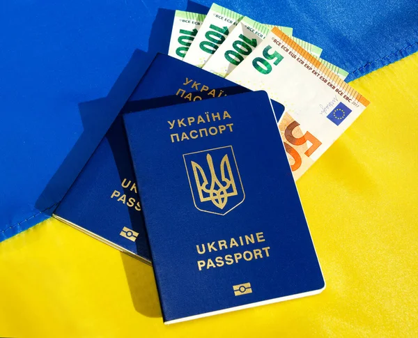 Ekonomiskt Stöd Till Det Ukrainska Folket Från Europeiska Unionen Samband Royaltyfria Stockfoton