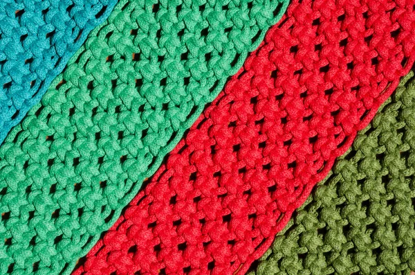 Padrões Vime Macrame Quadrado Fios Multicoloridos — Fotografia de Stock