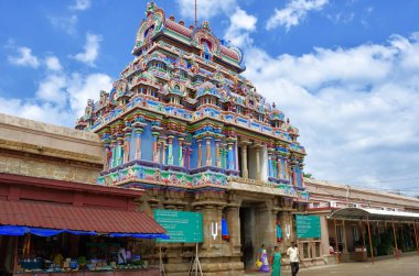 TRICHY, INDIA - 14 Ağustos 2023: Sri Ranganatha Swamy Temple, Srirangam, Hinu Temple in Trichy, Tamil Nadu, Hindistan. İbadet yeri.
