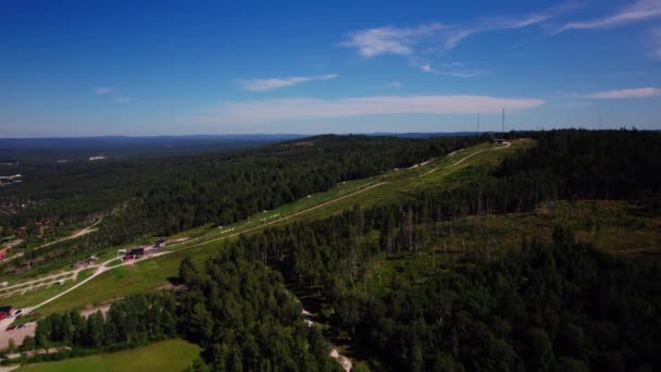 Magas Látószögű Drón Kilátás Nyílik Erdőre Kilátással Bobsled Hullámvasút Bobszán — Stock videók