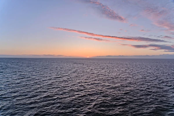 Beautiful Sunset Skagerrak North Sea Blue Orange Yellow Sky Clouds — Stock Photo, Image