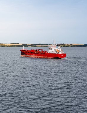Chemical tanker Vikstraum of the Utkilen AS Norwegian company, shipping sector from Bergen Norway operates in the Oresund Strait, navigating the waters between Denmark and Sweden 07-29-2024