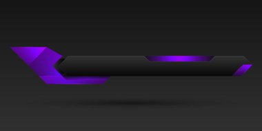 Video yayınlama başlığı için soyut siyah alt üçüncü pankart çubuğu