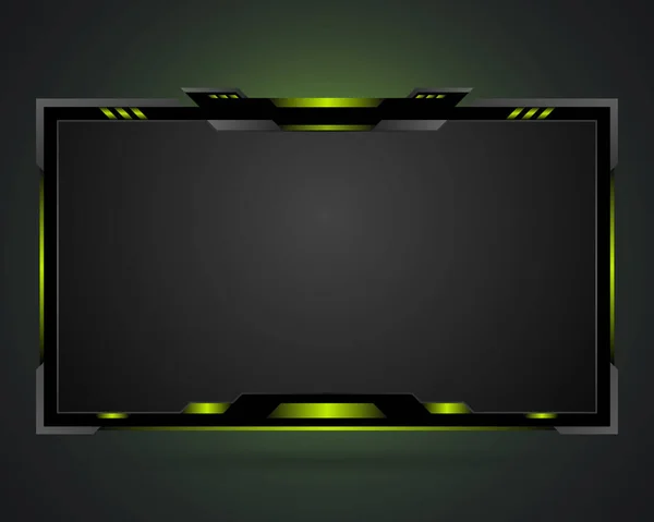 ライブストリームオーバーレイ緑の光効果と未来的なインターフェイスパネル — ストックベクタ