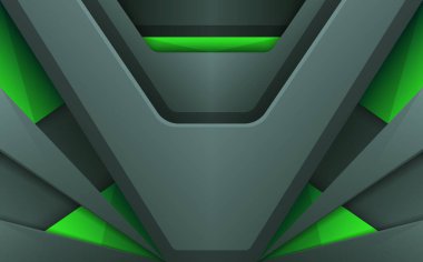 Metal şekilli soyut yeşil oyun teknolojisi yüzey arkaplanı