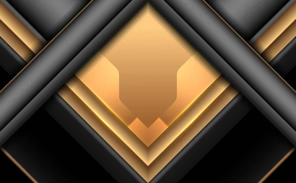 Black Gold Elegant Geometric Shapes Background — Stock Vector