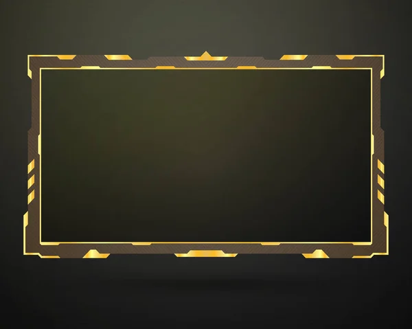 Oyun Yayın Için Kahverengi Altın Canlı Yayın Web Cam Ekran — Stok Vektör