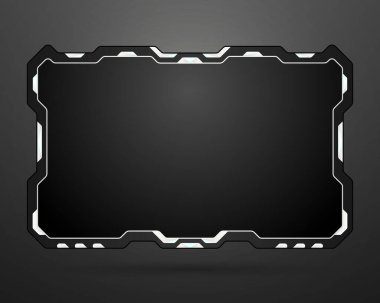 Soyut siyah ve beyaz canlı yayın gelecekteki video paneli şablonunu örtüyor