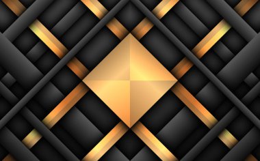 Siyah ve altın modern teknoloji geometrik arkaplan