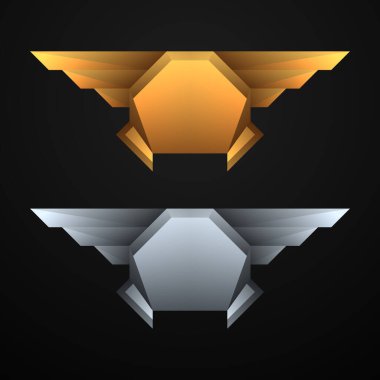 Maç için altın ve gümüş amblem rozetleri