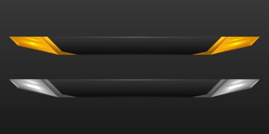 Abstract gold and silver border lower third game interface screen title banners