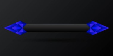 Abstract black and blue technology lower third game gui title banner template