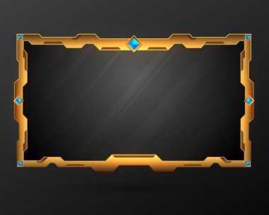 Fantasy golden stream overlay game gui screen panel frame template