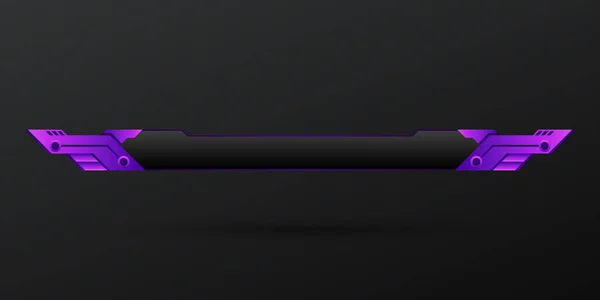 Abstract Purple Border Black Lower Third Game Gui Title Banner — Διανυσματικό Αρχείο