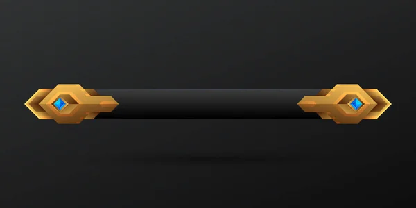 ファンタジーゴールデンボーダー下の3番目のゲームインターフェース画面のタイトルバナー — ストックベクタ