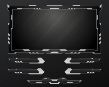 Siyah ve gümüş canlı yayın web cam gui ekran şablonu örtüyor