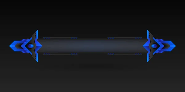 Absztrakt Kék Határ Alsó Harmadik Futurisztikus Játék Interfész Képernyő Cím — Stock Vector