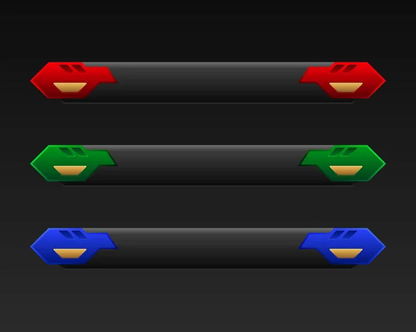 Abstraktní Červená Zelená Modrá Spodní Třetí Hra Gui Obrazovka Tituly — Stockový vektor