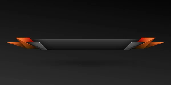 Futuristische Zwarte Onderste Derde Spel Interface Titel Banner Bar Template — Stockvector