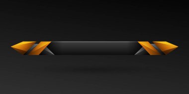 Fantezi siyah ve altın düşük üçüncü oyun gui başlık pankartı şablonu