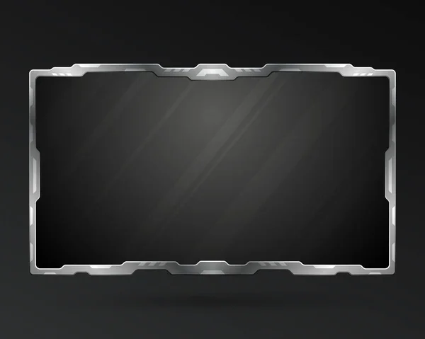 Futuristische Metallische Silberne Spiel Overlay Webcam Gui Screen Panel Für — Stockvektor