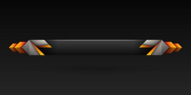 Soyut gümüş ve altın turuncu renk sınırı üçüncü oyun gui başlık pankartı şablonu