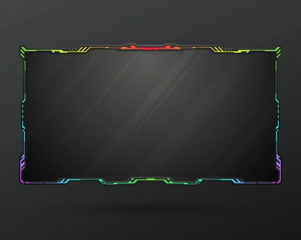 Futuristische Rgb Regenbogenfarben Grenze Spiel Schnittstelle Stream Overlay Bildschirm Panel — Stockvektor