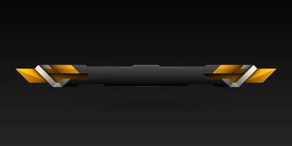 抽象的な金と金属の境界線下の3番目のゲーム気画面のタイトルバナーテンプレート — ストックベクタ