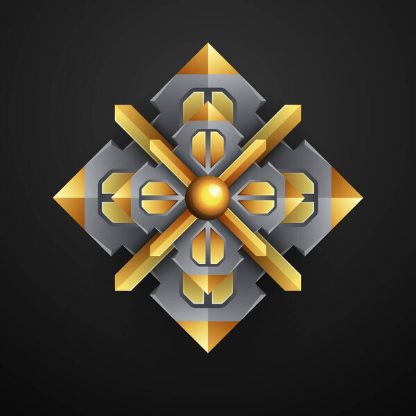Metal game gui medal badge emblem template