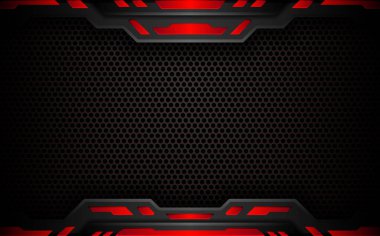 Siyah ve kırmızı gelecekçi oyun flaması gui arkaplan şablonu