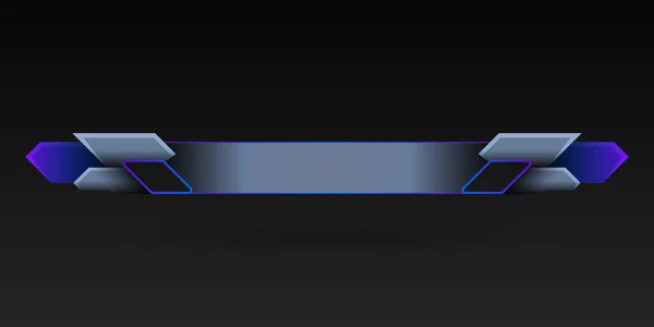 Φουτουριστικό Μπλε Και Μεταλλικό Περίγραμμα Χαμηλότερο Τρίτο Πρότυπο Banner Οθόνης — Διανυσματικό Αρχείο