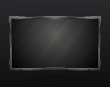 Gelecekçi metal kenar canlı yayın webcam kaplama ekran gui panel çerçeve