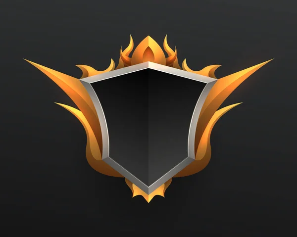 Gold Und Metall Bordüre Emblem Für Game Design — Stockvektor