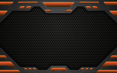 Soyut siyah ve bronz oyun gui afiş arkaplan şablonu