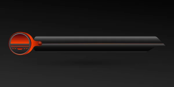 アブストラクト黒と赤の下の3番目の画面放送タイトルバナーテンプレート — ストックベクタ