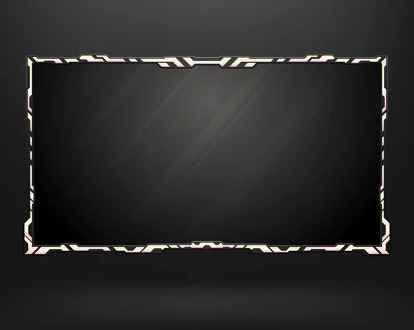Cadre Abstrait Panneau Recouvrement Webcam Flux Vidéo Direct Frontière Couleur — Image vectorielle