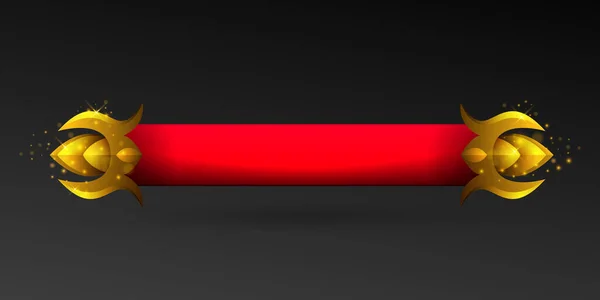 Bannière Titre Interface Jeu Fantaisie Rouge Luxe Avec Effet Paillettes — Image vectorielle