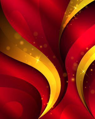 Parıltı efektli lüks kırmızı ve altın soyut arkaplan