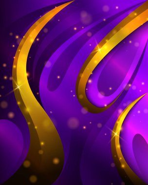Lüks mor ve altın parıltı efekti soyut arkaplan