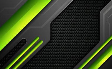 Yeşil ve siyah soyut teknoloji oyun afişi arkaplanı