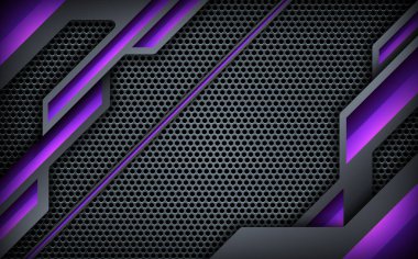 Soyut Mor ve Siyah Metal Ağlı Oyun Sancak Arkaplanı, Oyun Görselleri ve Tanıtımları Bağlamak için Geleceğin Tasarımı