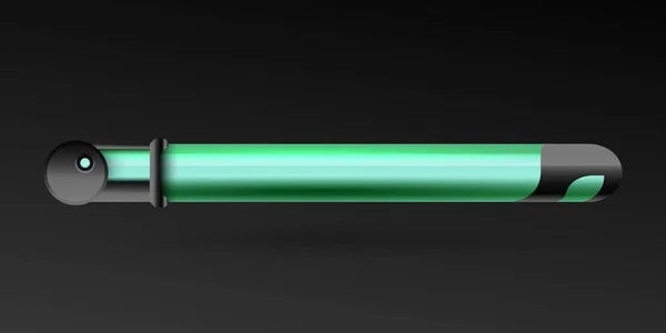 輝く金属の緑および黒のより低い第3スクリーンの放送のタイトル バナーのテンプレート — ストックベクタ