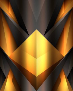 Soyut Teknoloji Geometrik Şekil Siyah ve Altın Arkaplan