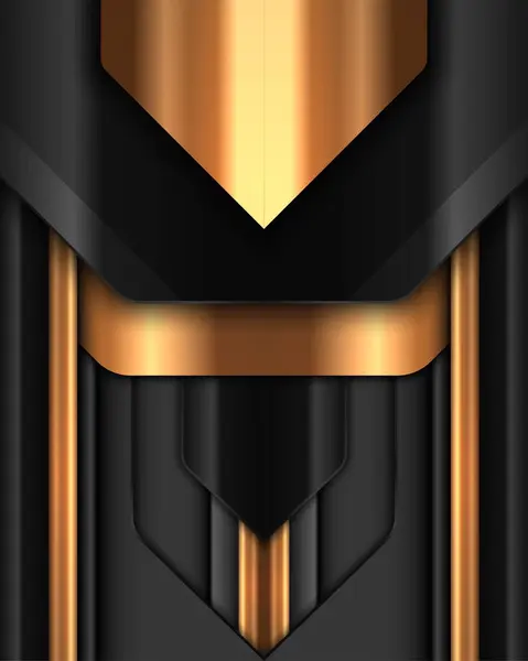 Eleganter Stil Schwarz Und Gold Abstrakte Form Hintergrund — Stockvektor